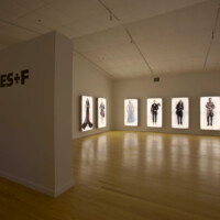 AES+F, "Defile", 2000-2007, series of digital collages, 7 lightboxes, 205x106x20cm. Courtesy of the artists, MAC, Moscow, and Triumph Gallery, Moscow
