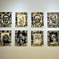 Eric Avery, "The New Face of AIDS – Patient Portraits in Frames of HIV Risk", 1997 - 2010, edition of 10 molded paper woodcuts on handmade paper