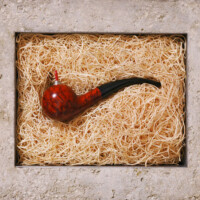 Mel Chin - Do Not Ask Me, "ELEMENTARY OBJECT" - Let us think about the responsibility of intellectuals and philosophers. This is not a pipe, but a bomb! Corsican briarwood, gunpowder, fuse, straw, concrete, steel, 1992
