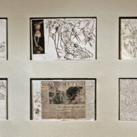 George Gittoes, "Witness To War", Installation Photos of the Drawings, Station Museum of Contemporary Art, 2011