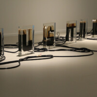 Andrei Molodkin, JUSTICE, 2011, acrylic blocks and plastic hoses filled with crude oil, pumps, compressor