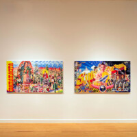 Kenneth Tin-Kin Hung, "In G.O.D. We Trust", (From left to right) "Odharma", 2009 ; "Obamamacita!", 2009 ; "Siddhartha Obama", 2009 ; "The Nightmare Journey", 2009, Digital prints