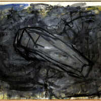 Leon Chavez Teixeiro, "Ataúd", 1991, mixed media on canvas, 77 1/8 x 115 1/4 in