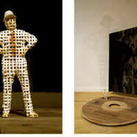 Aimé Mpane, "Bach to Congo", 2005, Installation: mixed media, dimensions variable 113”x90”x65”