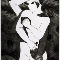 Belkis Ayón, "¿Arrepentida? (Repentant?)", 1993, Collograph, 935 x 675 mm